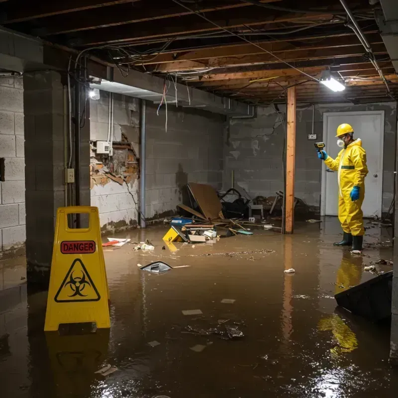 Flooded Basement Electrical Hazard in Zion, IL Property