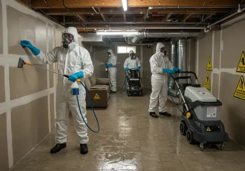 Basement Moisture Removal and Structural Drying process in Zion, IL